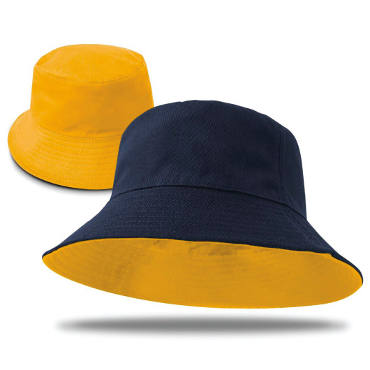 Reversible School Bucket Hats Navy Yellow